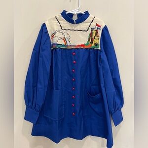 Vintage Girls Rainbow and Castle Dorissa of Miami Dress